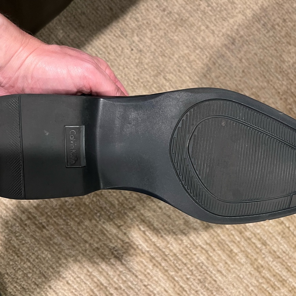 Black leather shoes